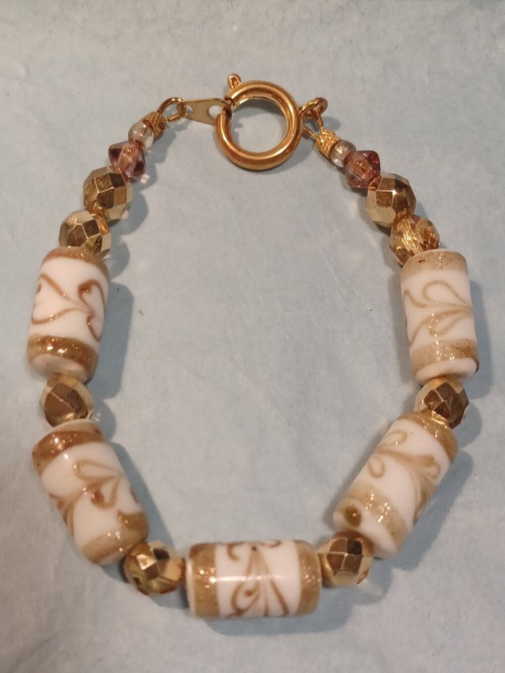 Czech Fire Polished bead bracelet